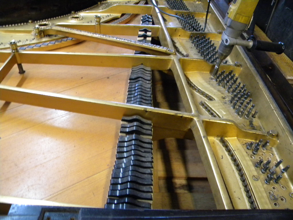 Steinway Concert Grand Piano being restored by Joe Hanerfeld