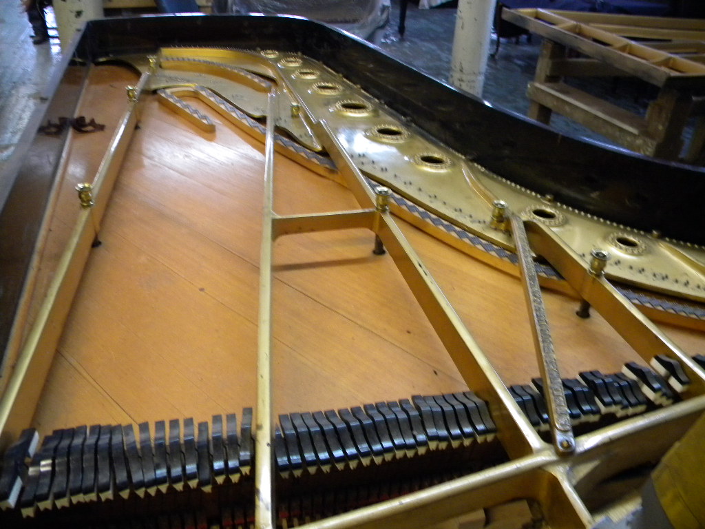 Steinway Concert Grand Piano being restored by Joe Hanerfeld